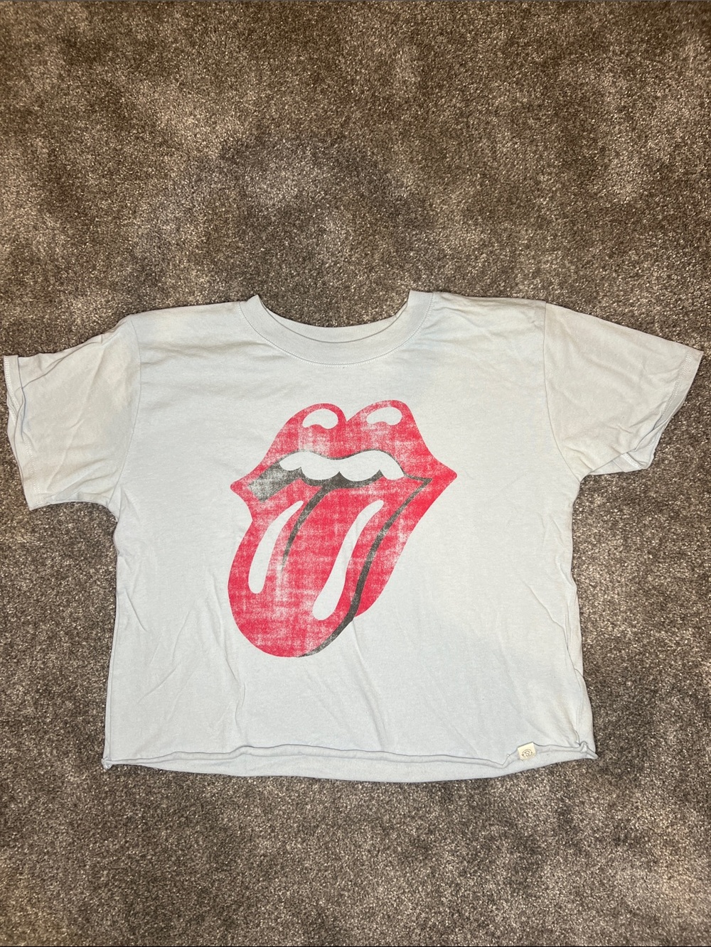 Treasure & Bond Girls XL 14-16 Rolling Stones Crop Graphic Tee Shirt